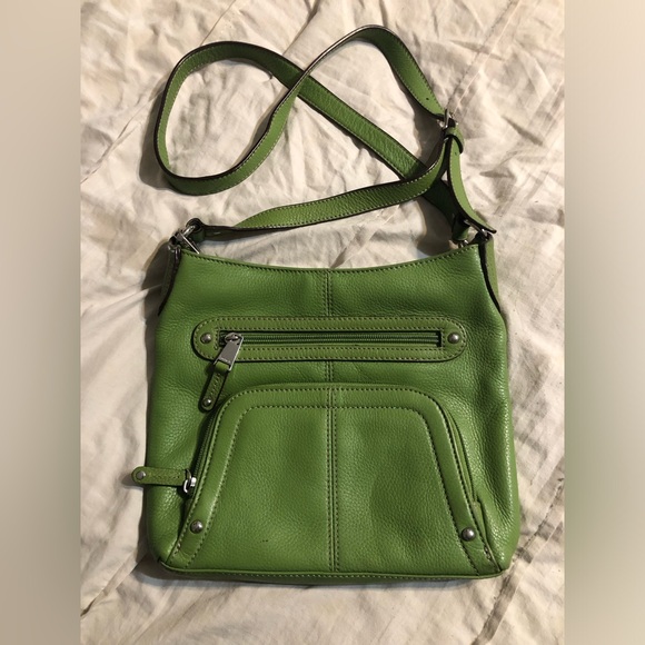 Tignanello Handbags - Tignanello Olive Leather Crossbody Bag